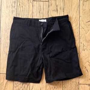 Zara Black Flat Front Shorts Sleek Design
